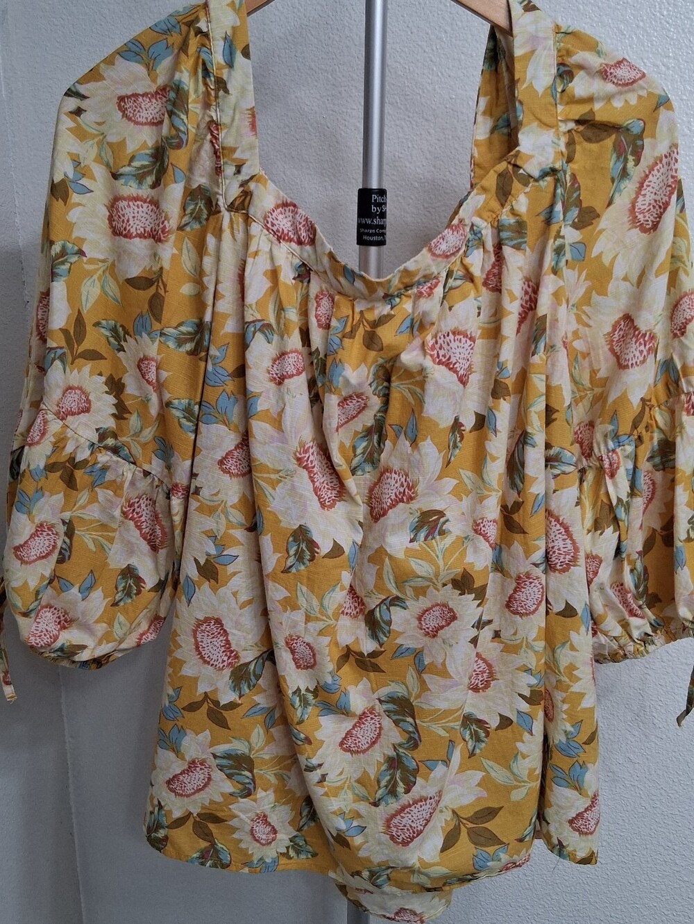 NWT Erika Citrine Georgia Printed Blouse Size XL
